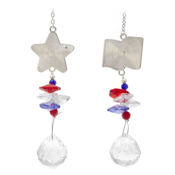 USA Flag Stars and Stripes Patriotic Suncatcher Set in Red, White, Blue - Picture 3 of 6